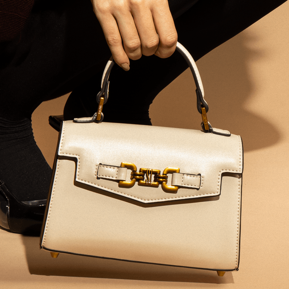 Bolsa Pequena Soft Bege Marfim Alça Transversal