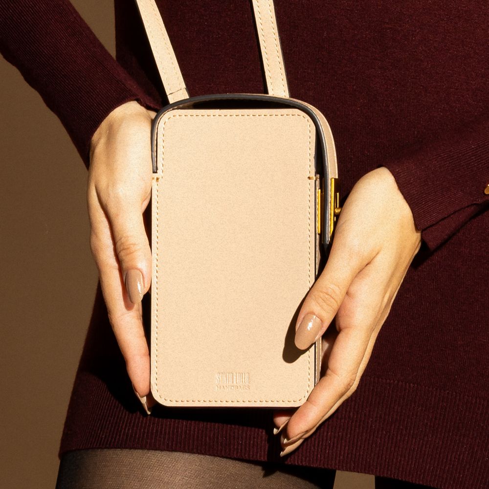 Bolsa Porta Celular Soft Bege Sand Alça Transversal