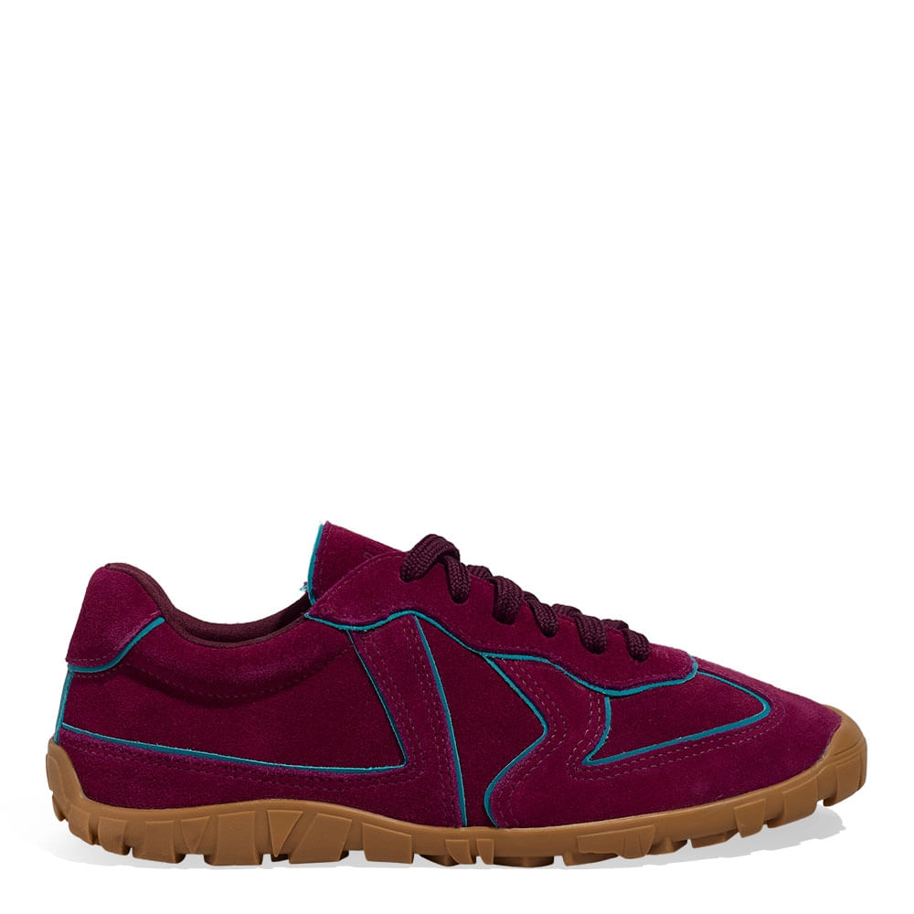 Tênis Couro Camurça Roxo Beterraba