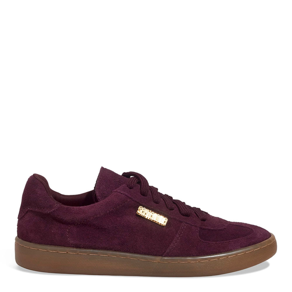 Tênis Couro Camurça Roxo Berry