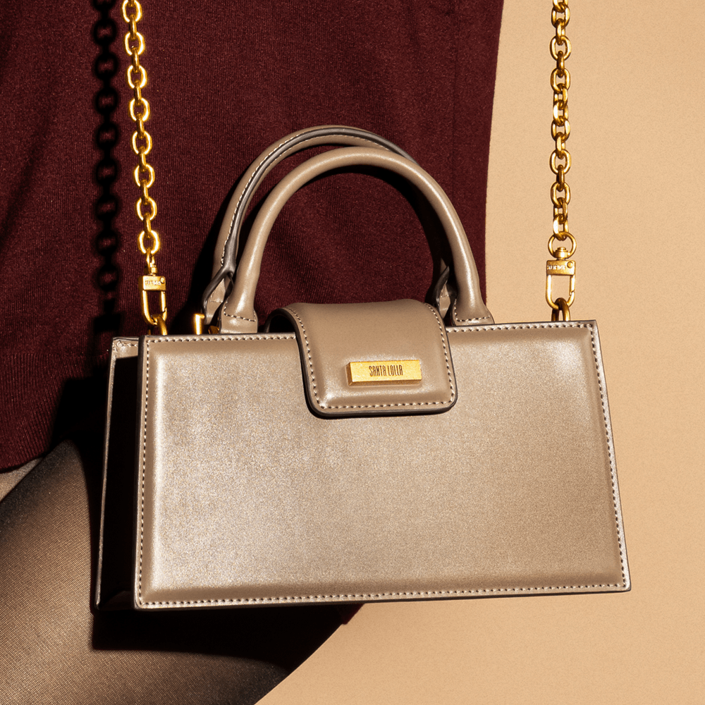 Bolsa Estruturada Soft Cinza Steel Alça Corrente