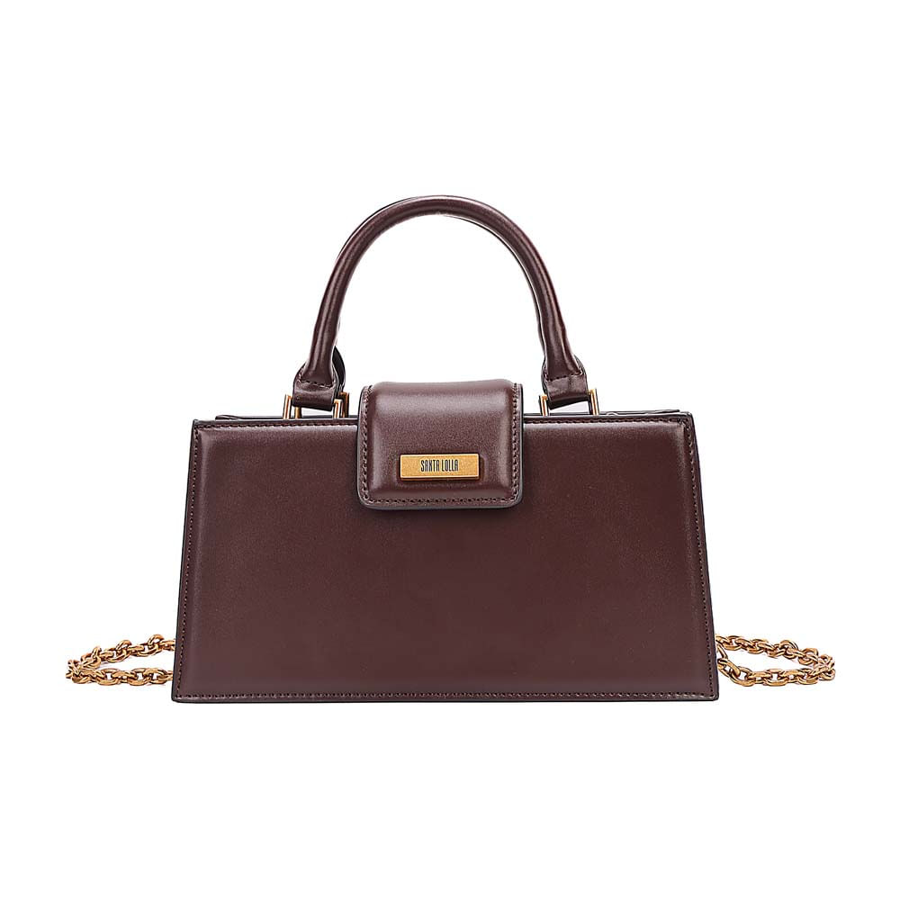 Bolsa Estruturada Soft Marrom Dark Alça Corrente
