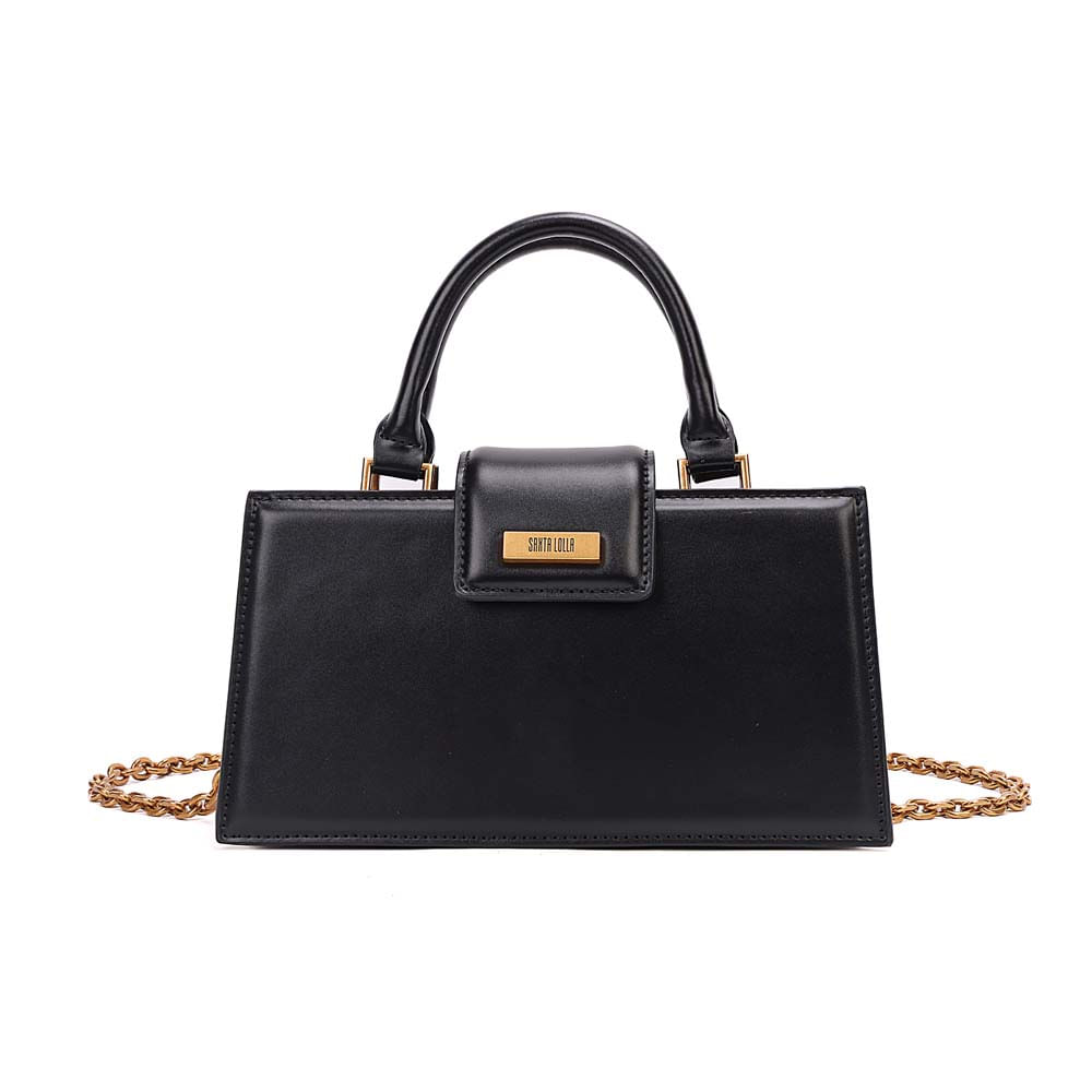 Bolsa Estruturada Soft Preto Alça Corrente