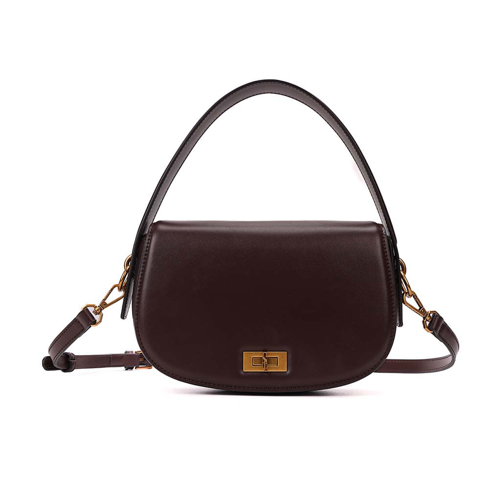 Bolsa Pequena Soft Liso Marrom Dark Transversal