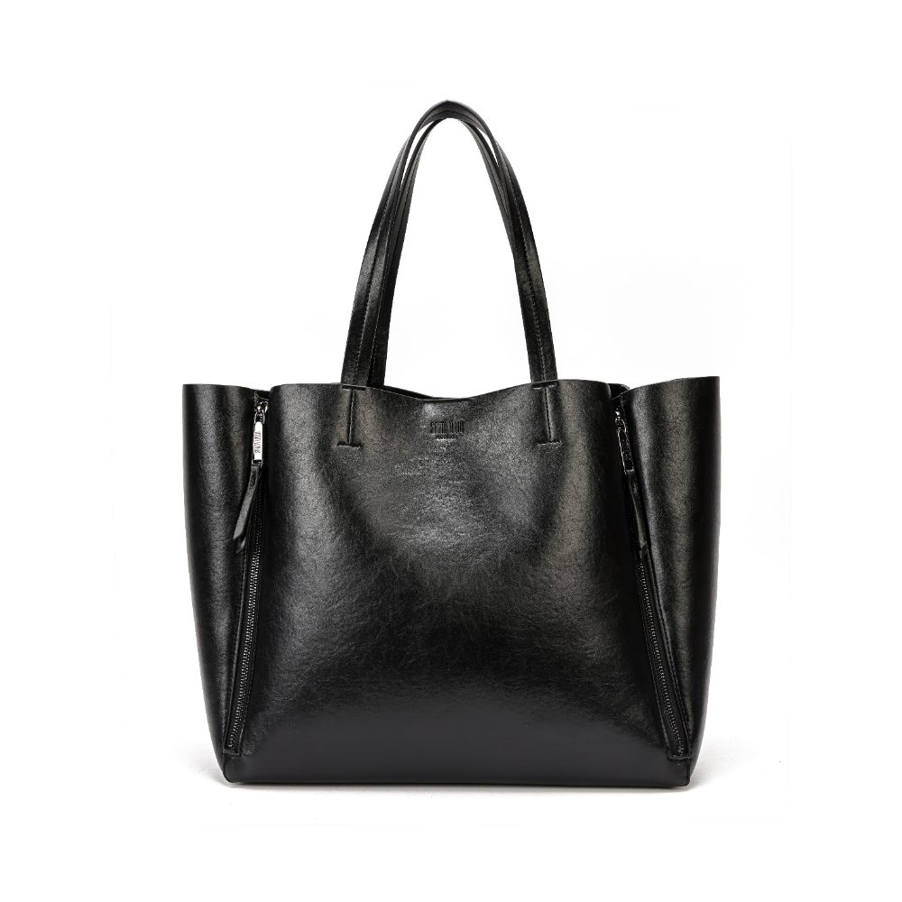 Bolsa Shopper Grande Rústico Preto Zíper