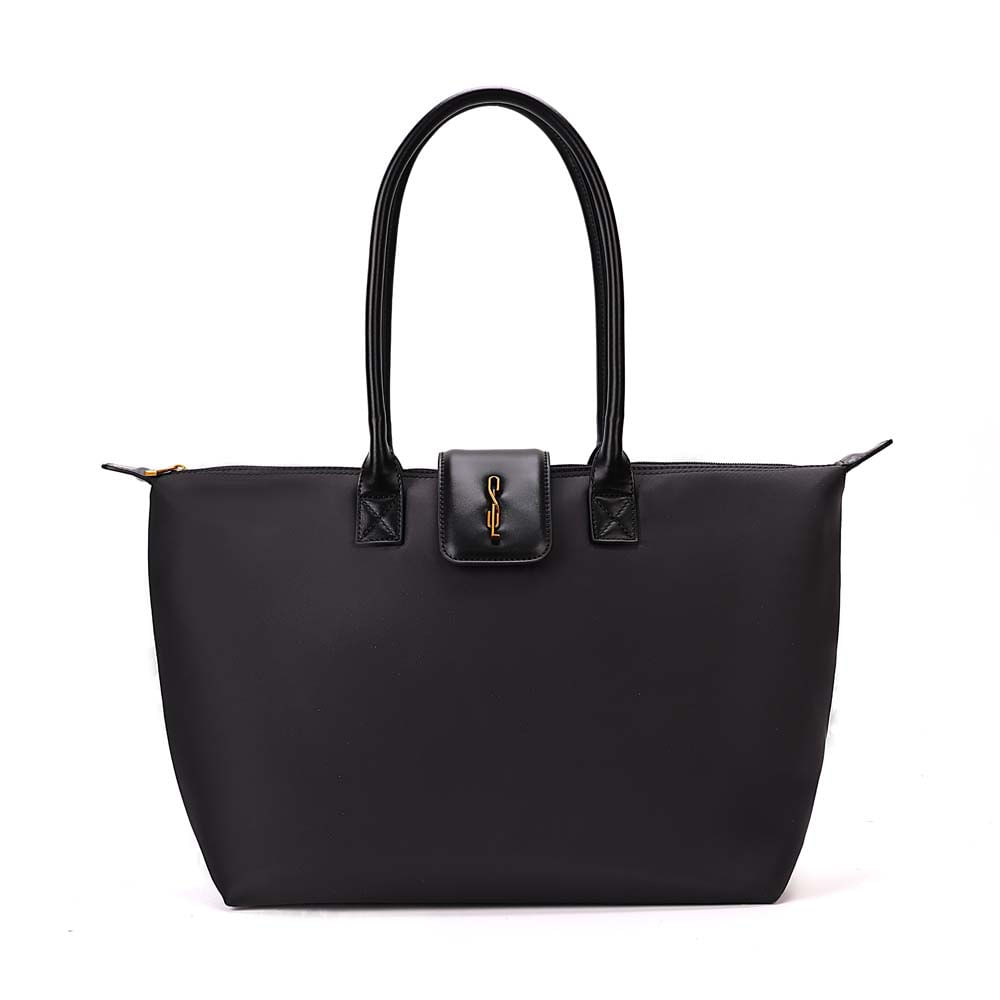 Bolsa Shopper Grande Nylon Preto Noir