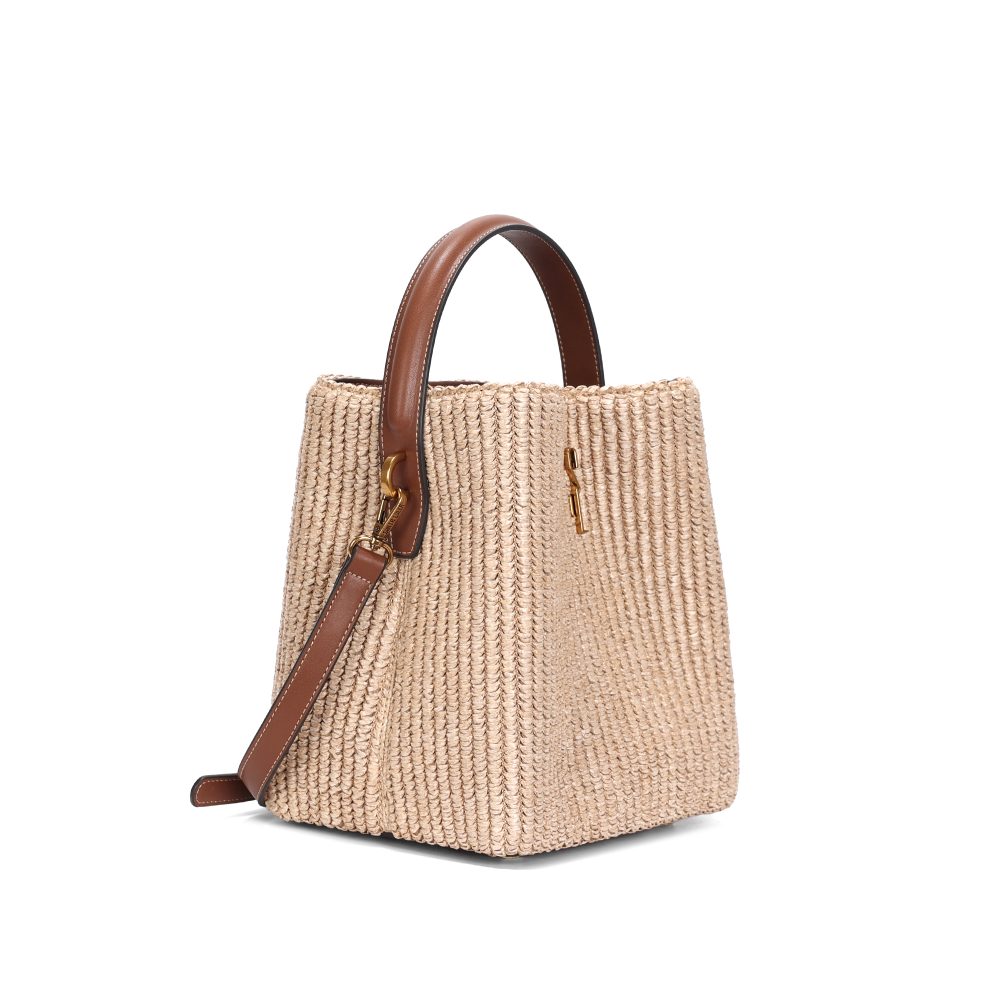 Bolsa Pequena Palha Estruturada Bege Sand
