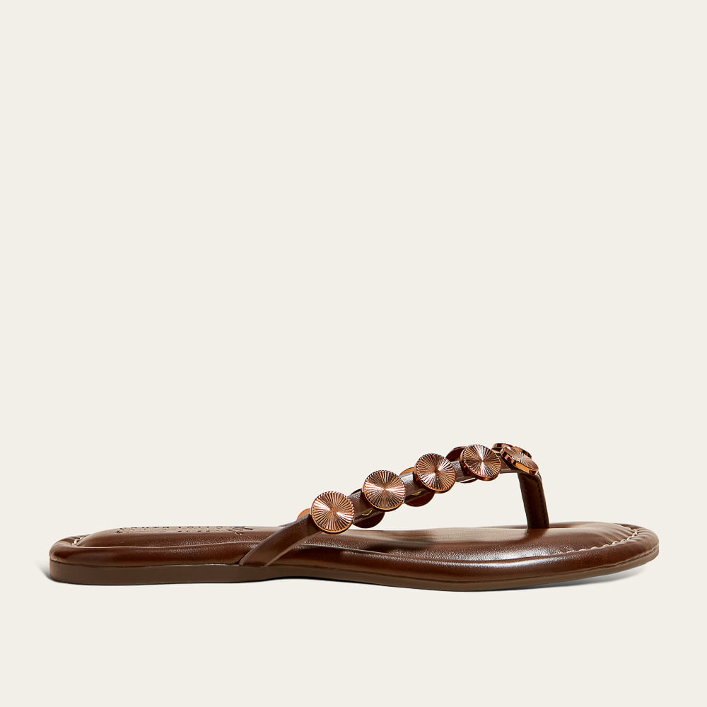 Rasteira Metal Napa Gy Marrom Dark Cocoa