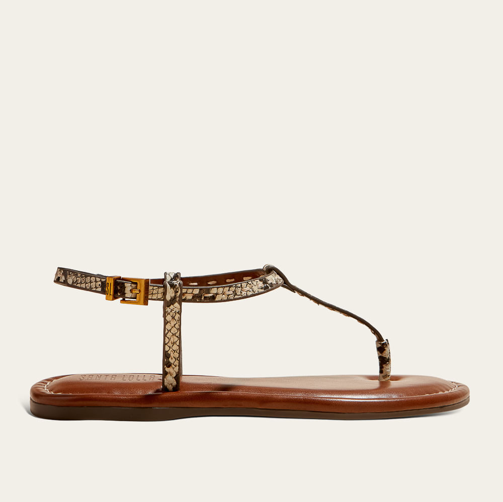 Rasteira Thong Animal Print Cobra