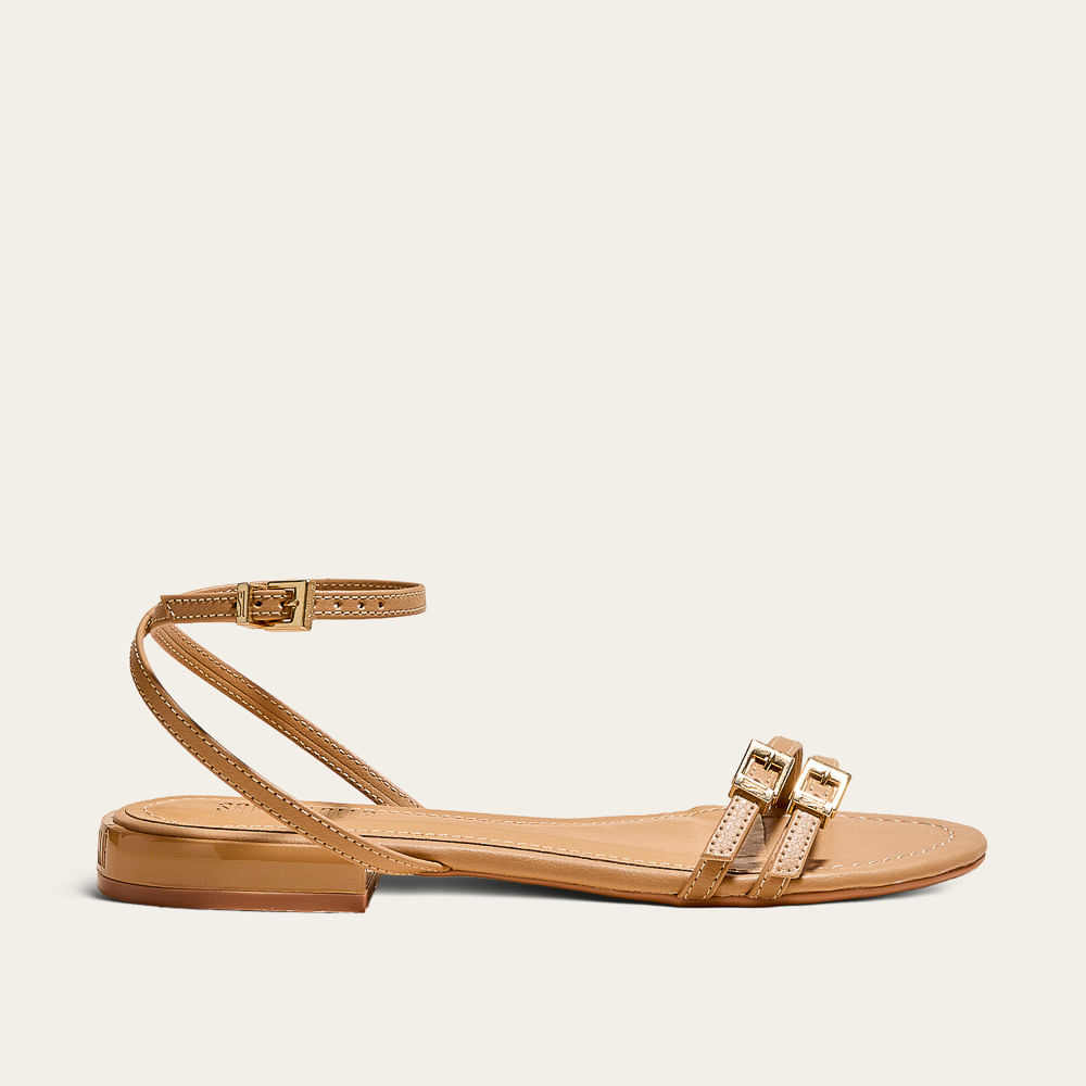 Rasteira Napa Soft Marrom Doce De Leite