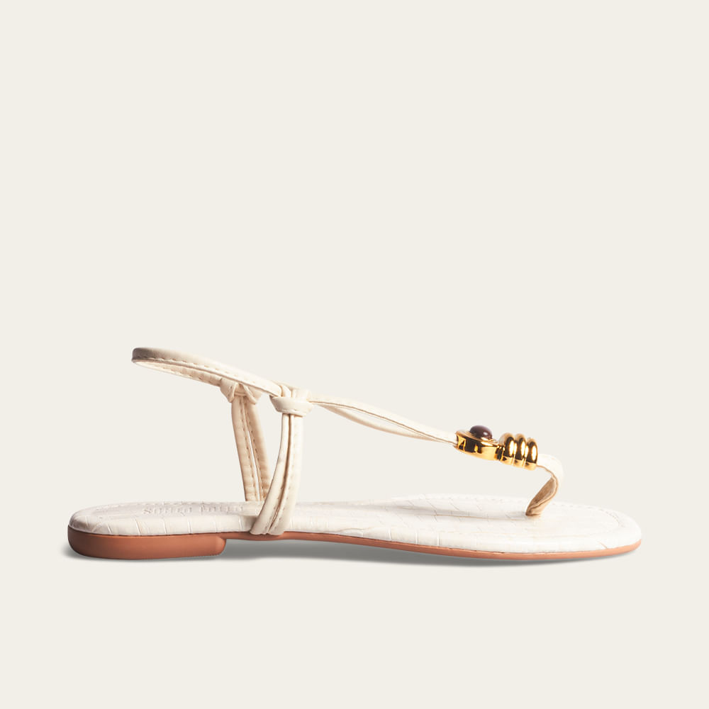 Rasteira Metal Napa Soft Bege Angelical
