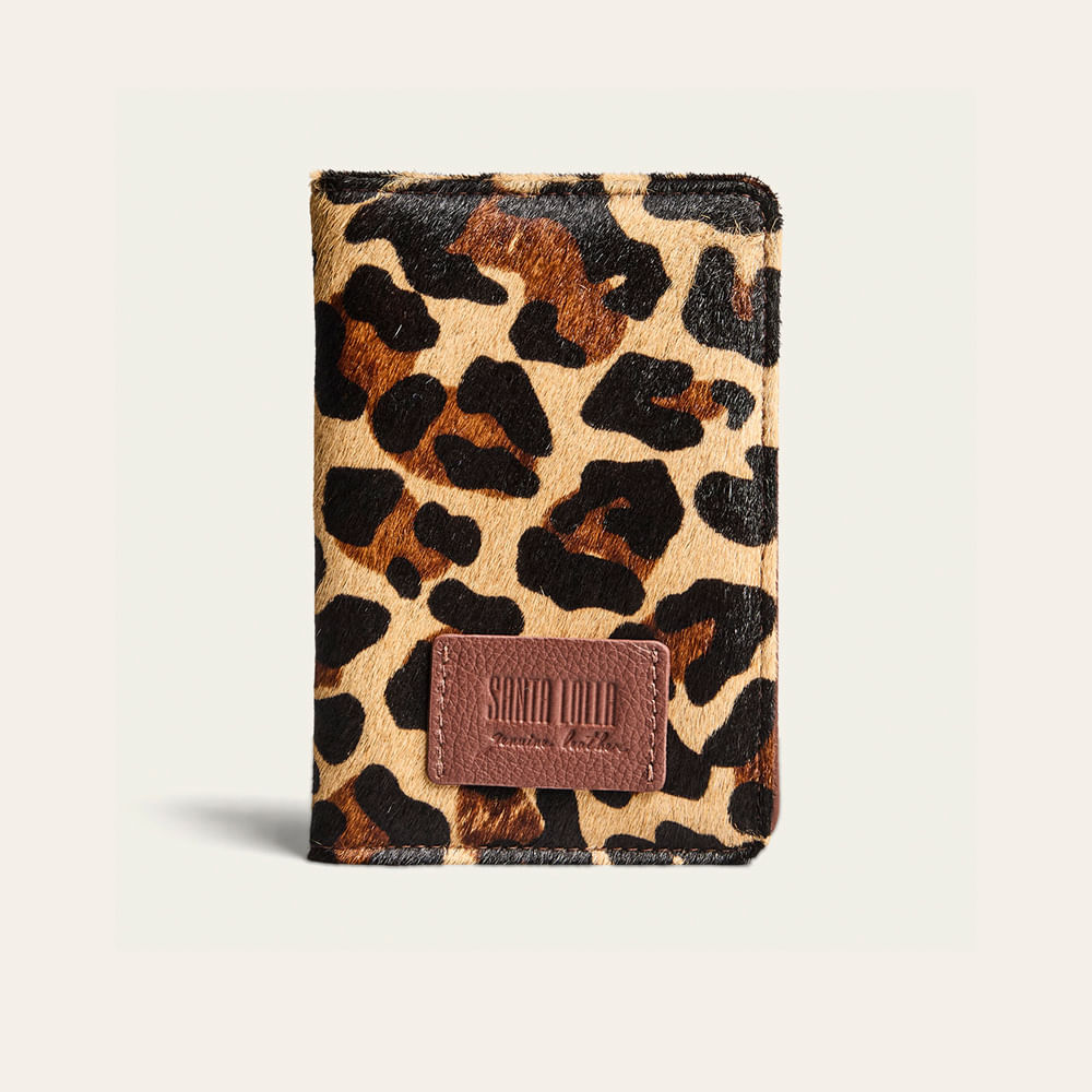 Carteira Couro Pelo Animal Print Onça