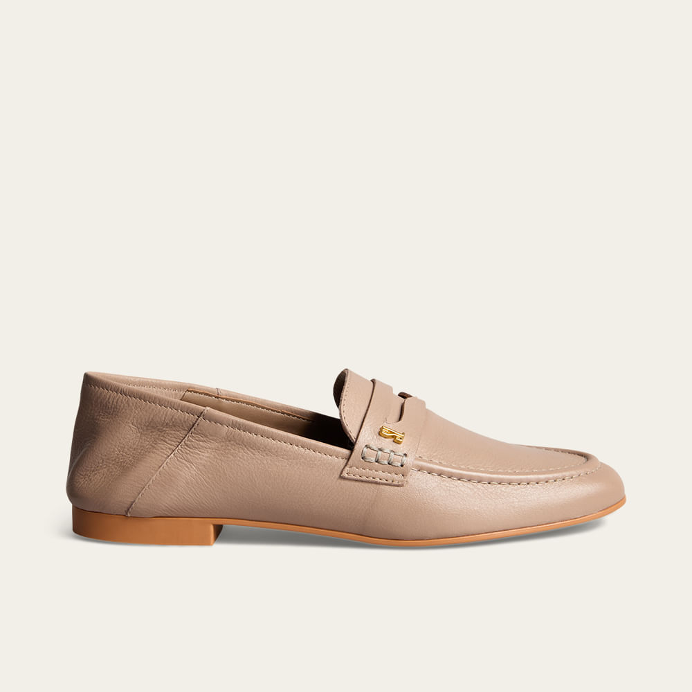 Mocassim Couro Nobre Soft Cinza Fog