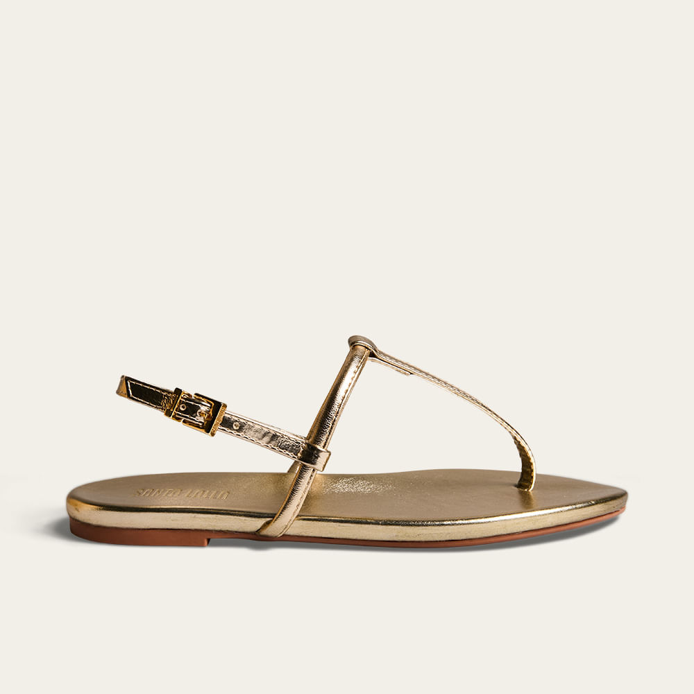 Rasteira Metalizada Soft Dourada