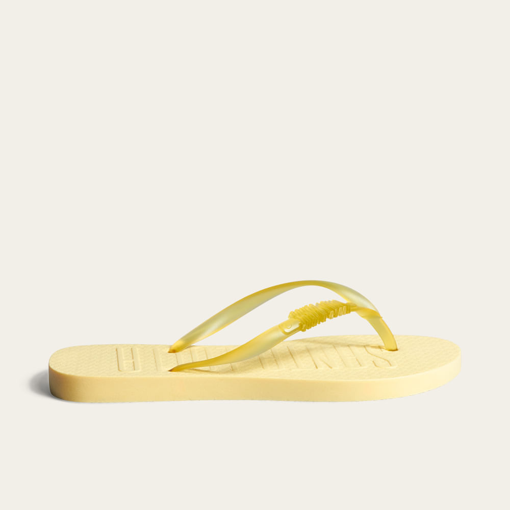 Chinelo Flip Flop Borracha Bico Redondo Amarelo Buttercream