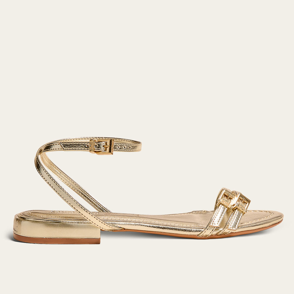 Rasteira Metalizada Soft Dourada