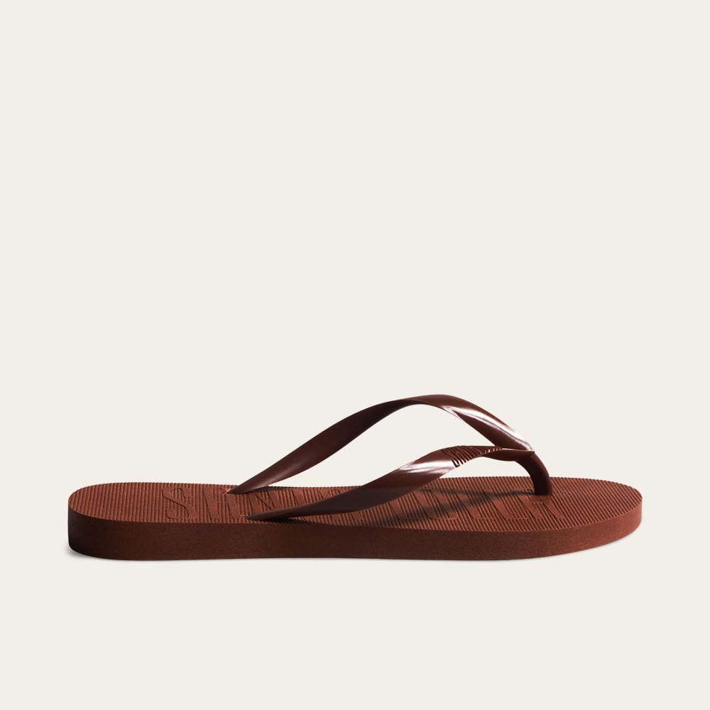 Chinelo Flip Flop Borracha Marrom Brown