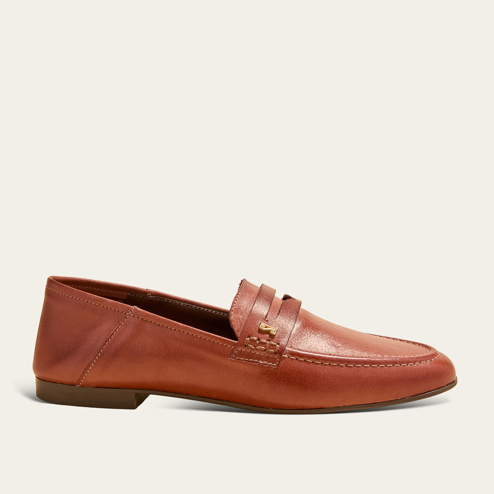 Mocassim Couro Nobre Soft Marrom Terracota