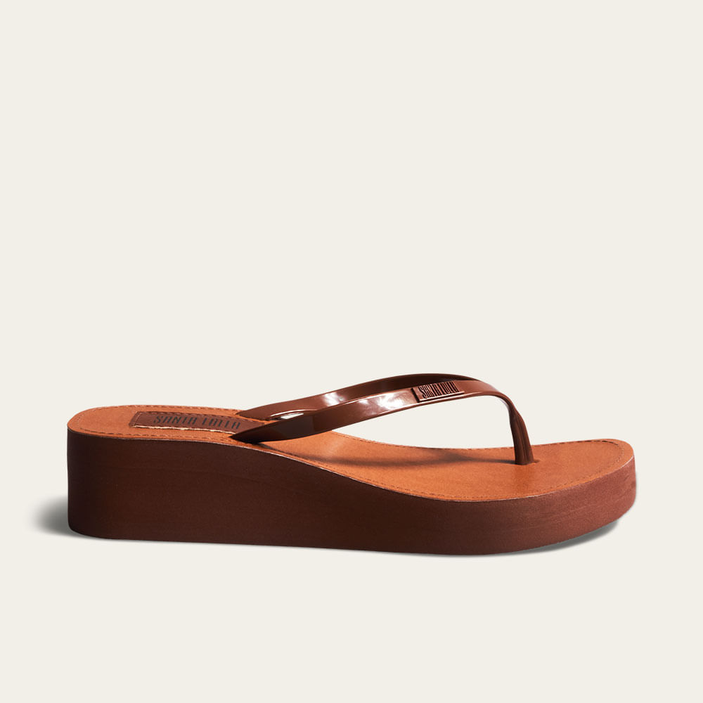 Papete de Dedo Plataforma Borracha Marrom Brown