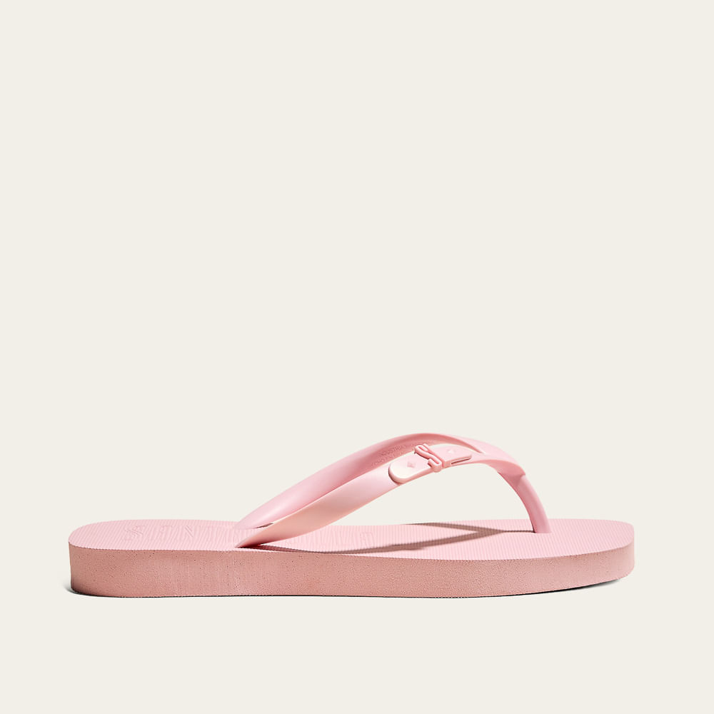 Chinelo Borracha Bico Quadrado Rosa Soft Pink
