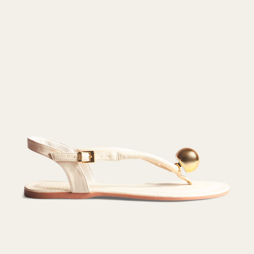 Rasteira Esfera Napa Soft Bege Angelical