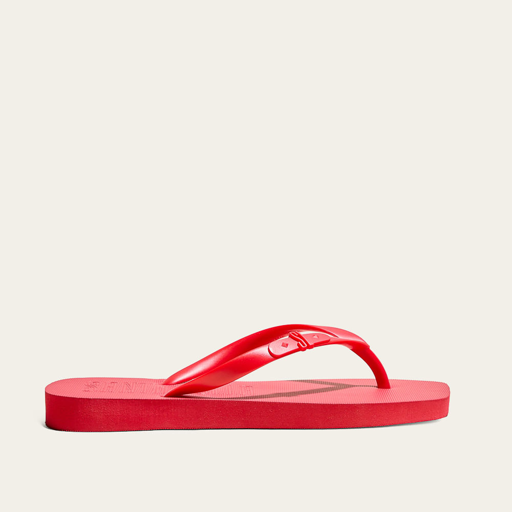 Chinelo Borracha Bico Quadrado Vermelho Candy
