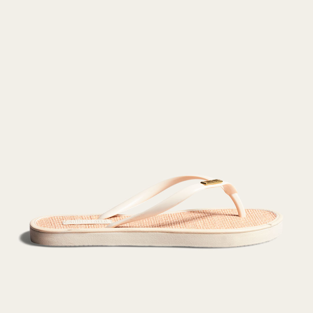 Chinelo Flip Flop Borracha Off White