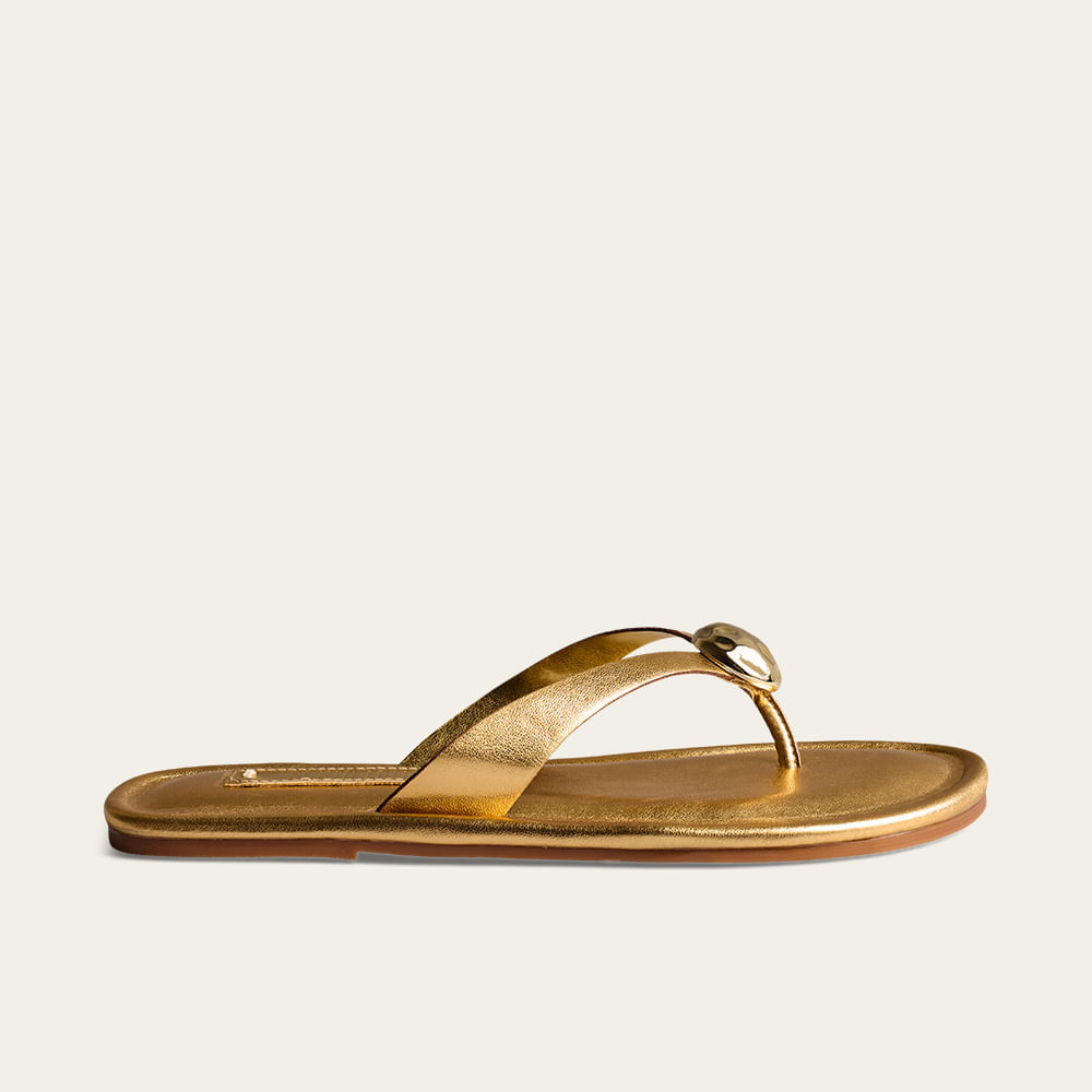 Rasteira Metal Metalizada Soft Dourada