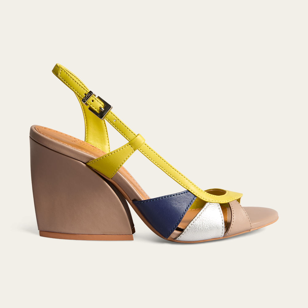 Sandália Peep Toe Couro Pelica Soft Verde Avocado