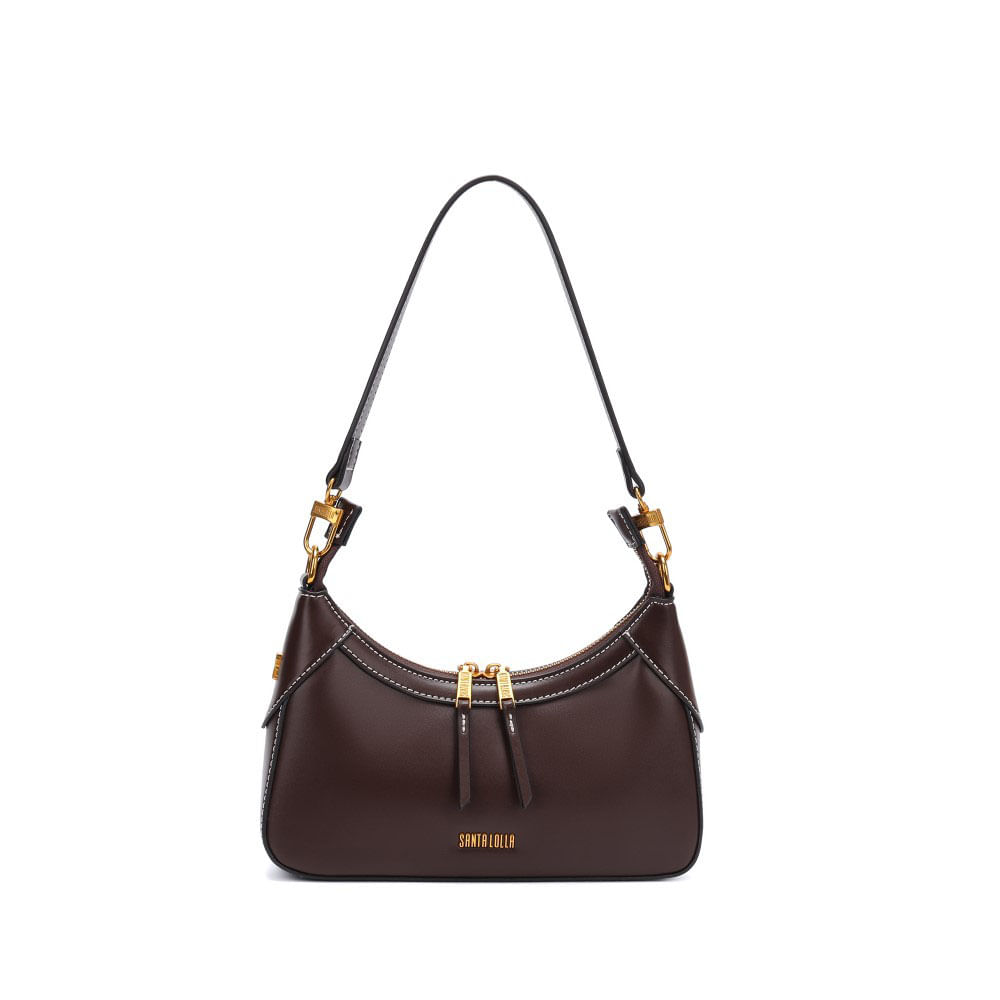 Bolsa Baguete Soft Alça De Ombro Marrom Dark Cocoa