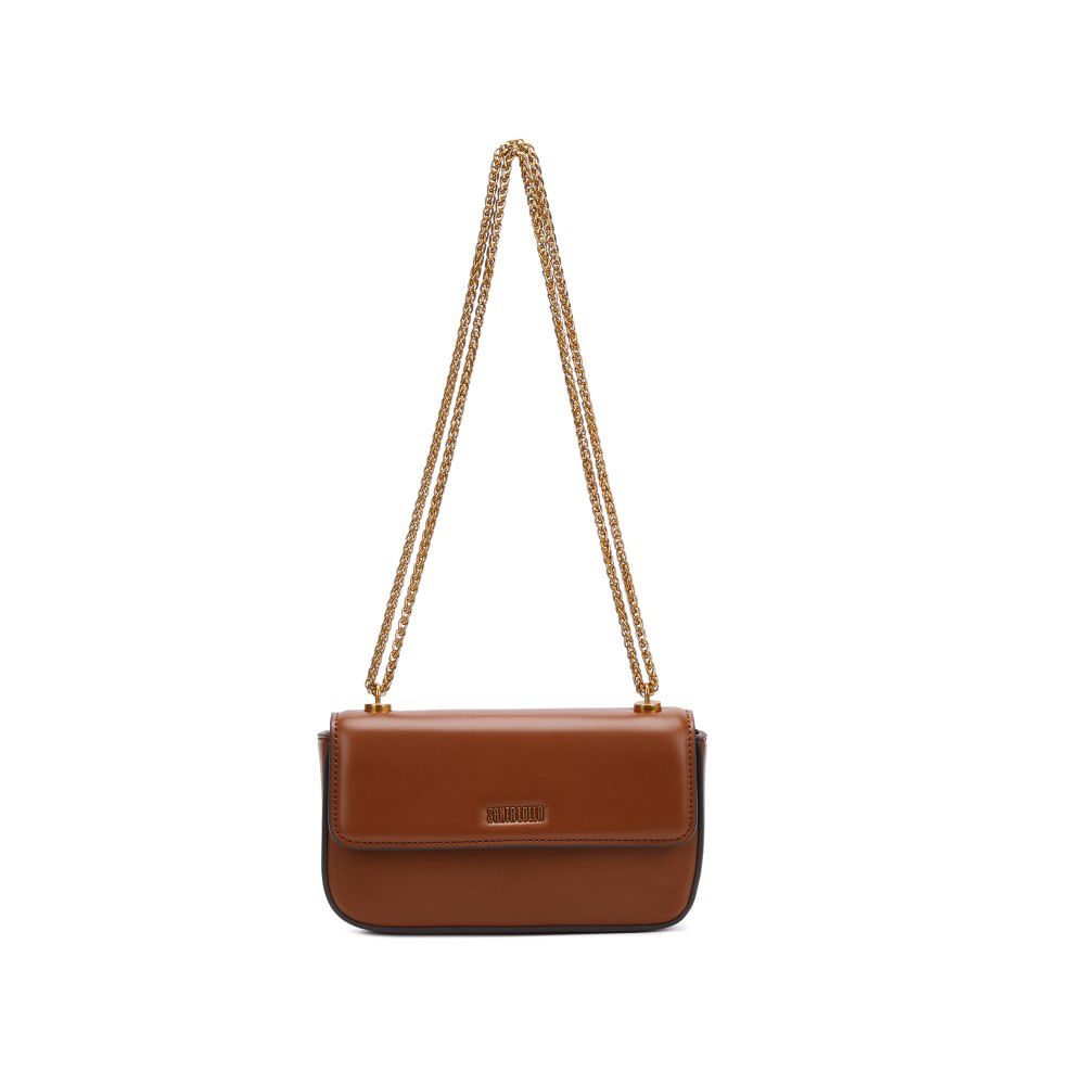 Bolsa Soft Caramelo Camelo Alça Transversal Corrente
