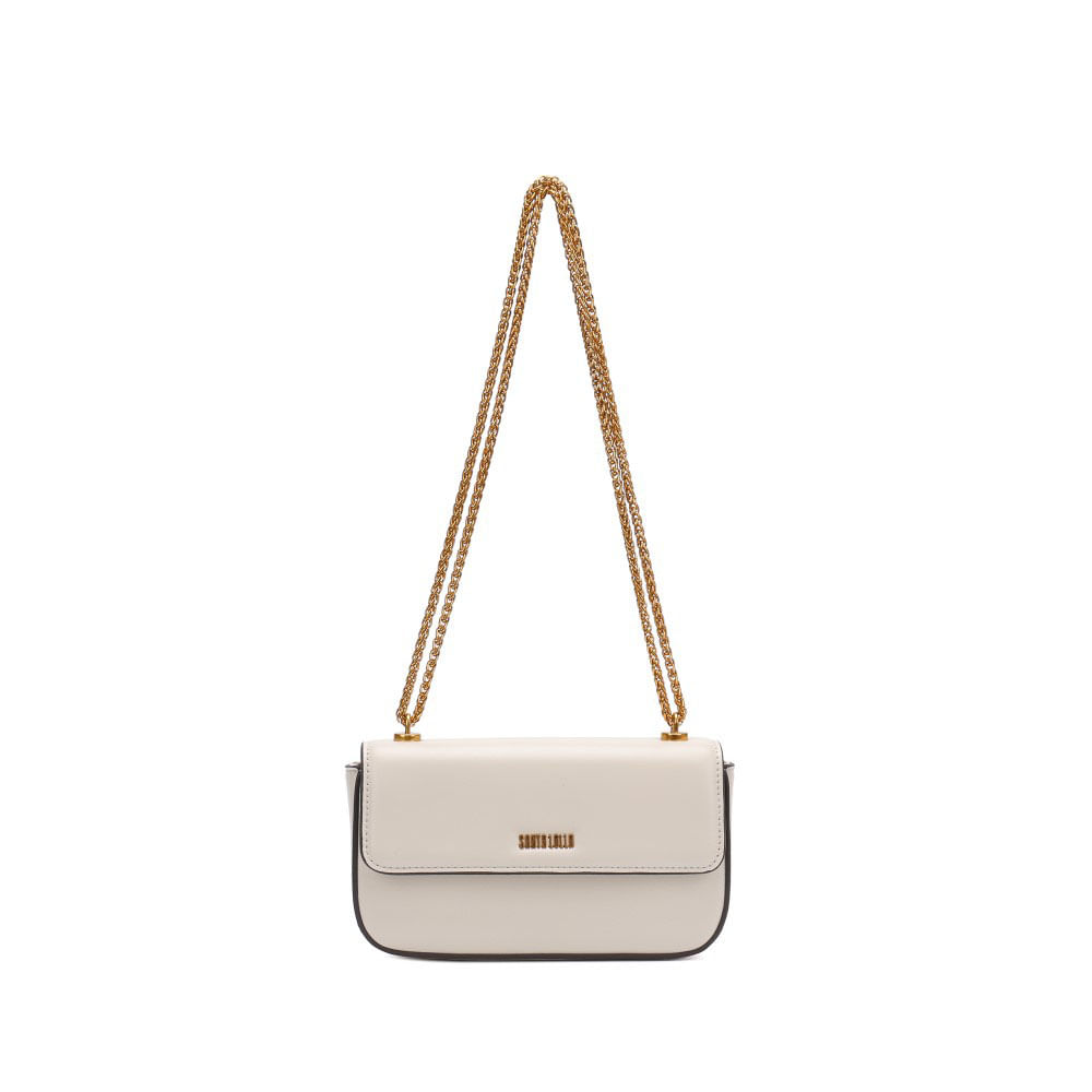 Bolsa Soft Off White Marfim Alça Transversal Corrente