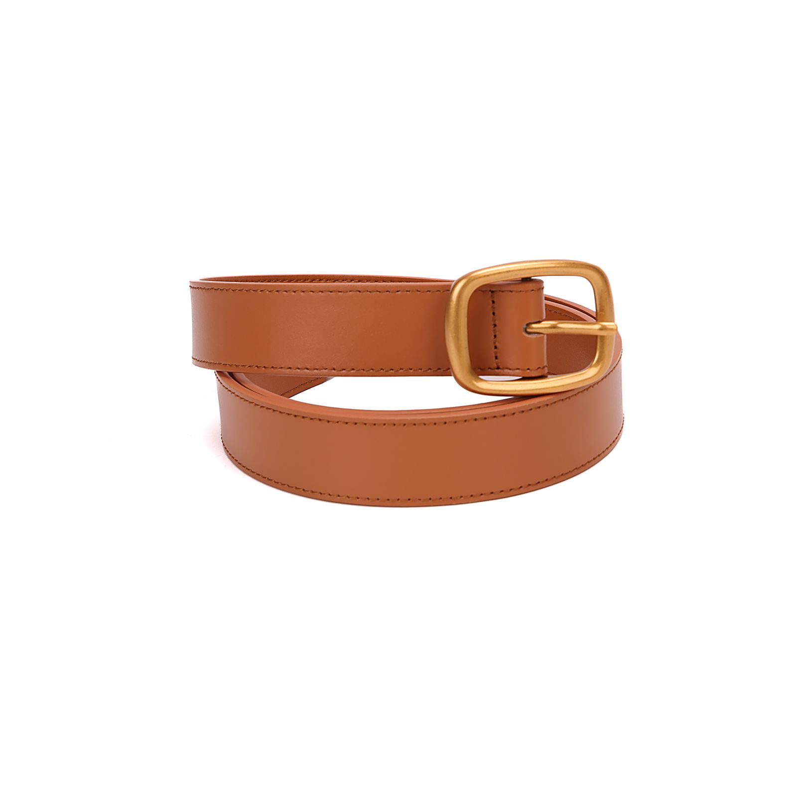 Cinto Couro Liso Safari Fivela Metalizada