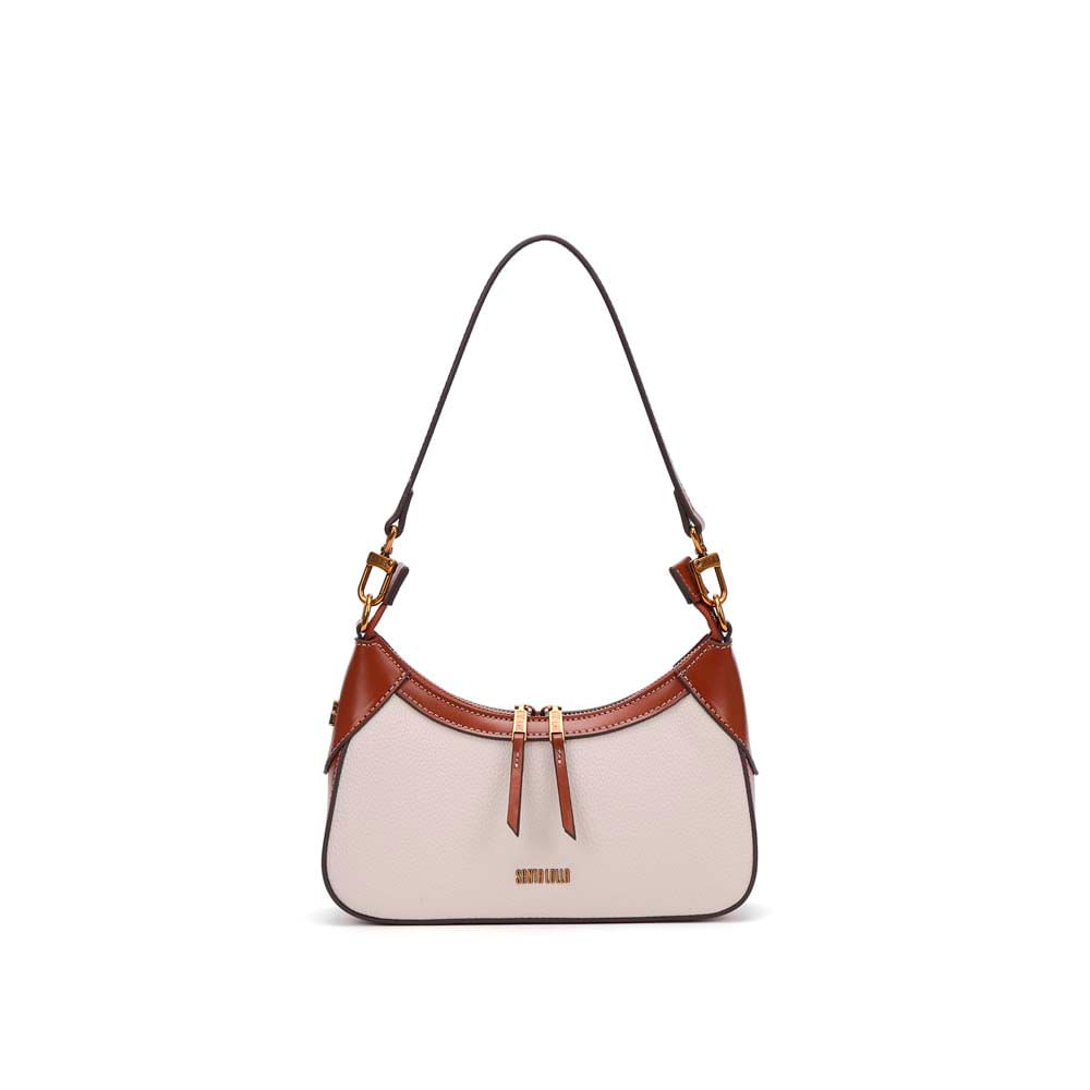 Bolsa Baguete Floater Alça De Ombro Bege Marfim