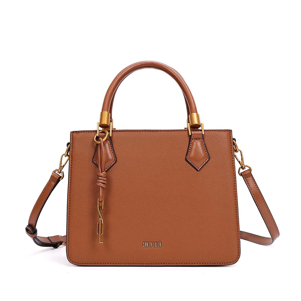 Bolsa Tote Risco Alça Dupla Marrom Safari