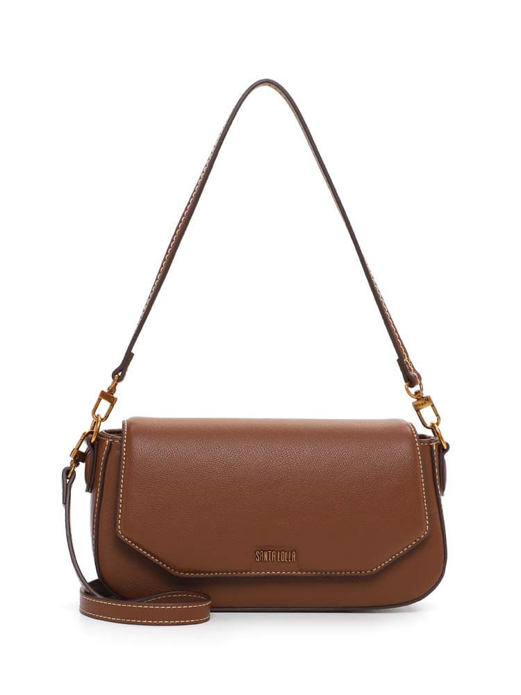 Bolsa Baguete Média Risco Alça Dupla Marrom Safari