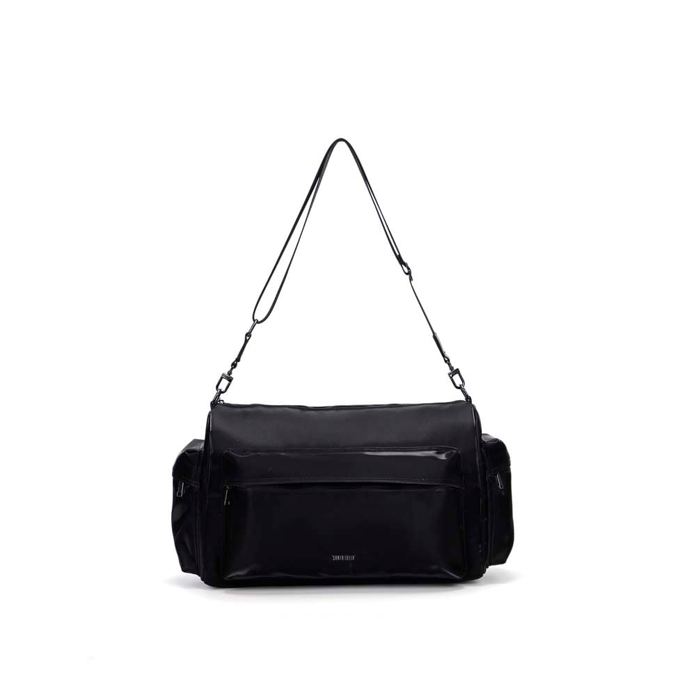 Bolsa Mala Grande Nylon Tiracolo Preta