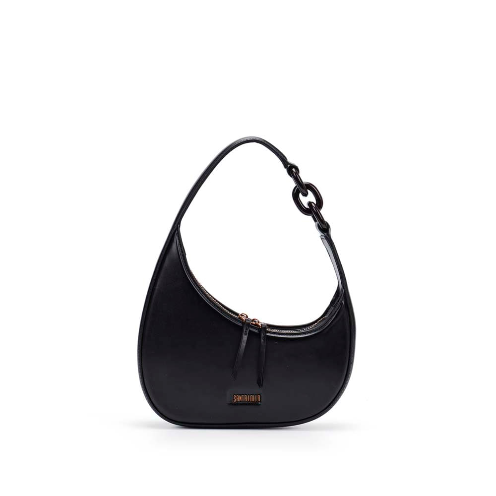 Bolsa Meia Lua Soft Alça De Ombro Preta