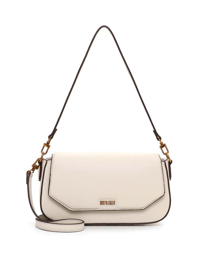 Bolsa Baguete Média Risco Alça Dupla Off White Marfim