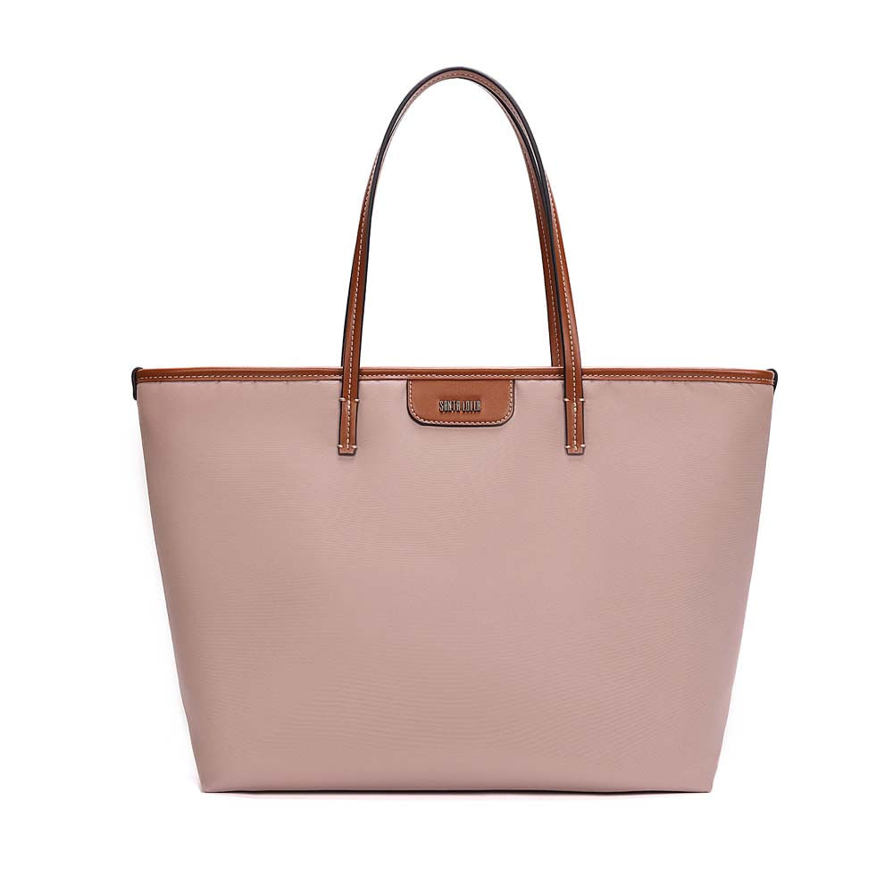 Bolsa Shopper Nylon Alça De Ombro Bege Areia