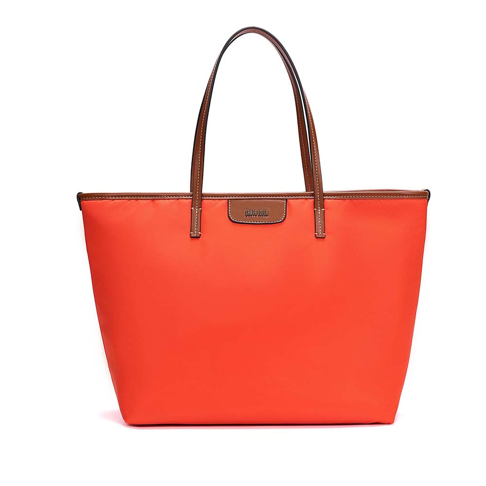 Bolsa Shopper Nylon Alça De Ombro Laranja Pomelo