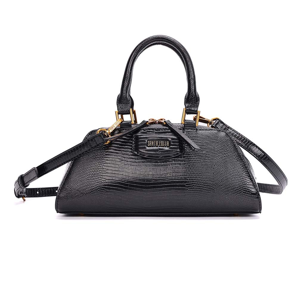 Bolsa Média Lizard Alça Dupla Preta