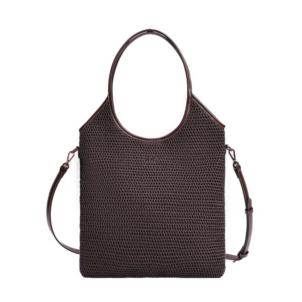 Bolsa Shopper Tramado Alça Dupla Marrom Dark