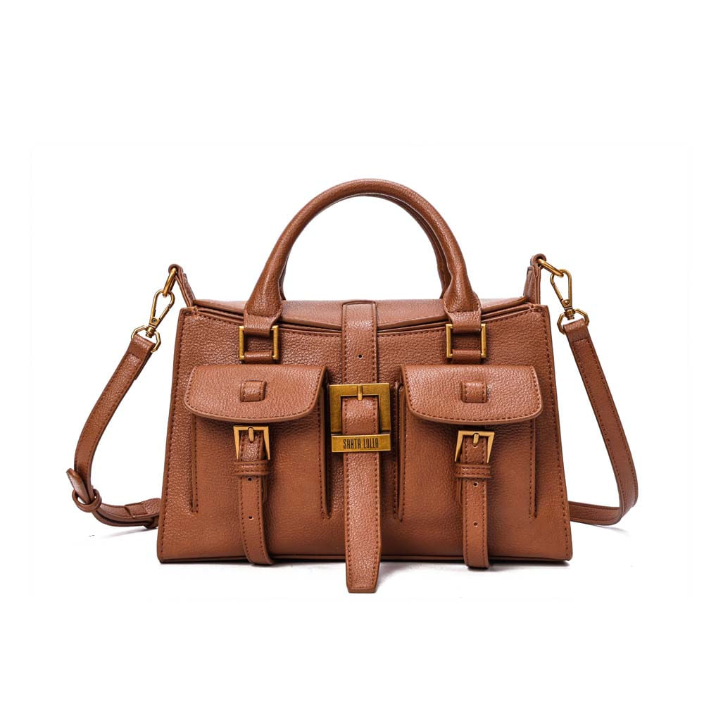Bolsa Tote Média Floater Alça Dupla Marrom Safari