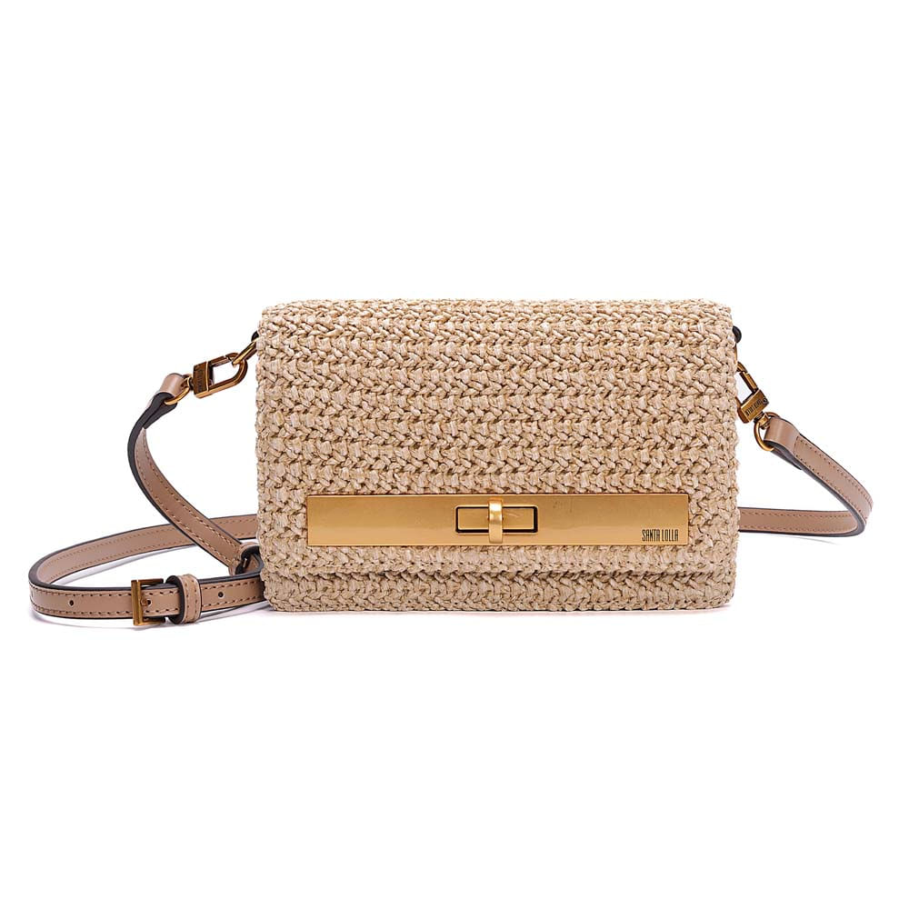 Bolsa Tramado Transversal Bege Areia