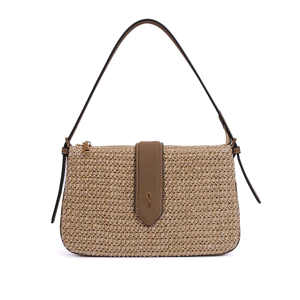 Bolsa Pequena Tramado Alça De Ombro Cinza Fog