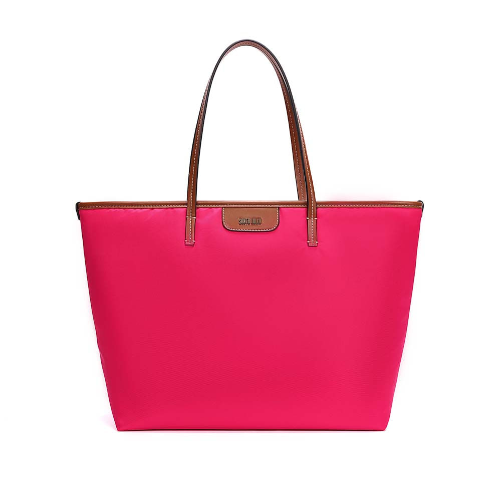 Bolsa Shopper Nylon Alça De Ombro Rosa Pink