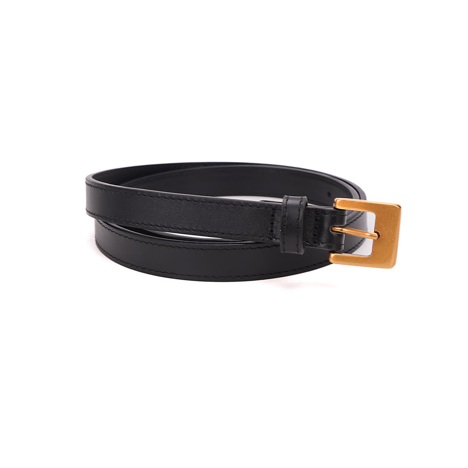 Cinto Couro Liso Preto Fino