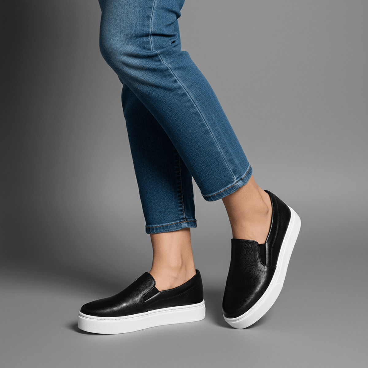 Tênis Slip On New Pele Preto