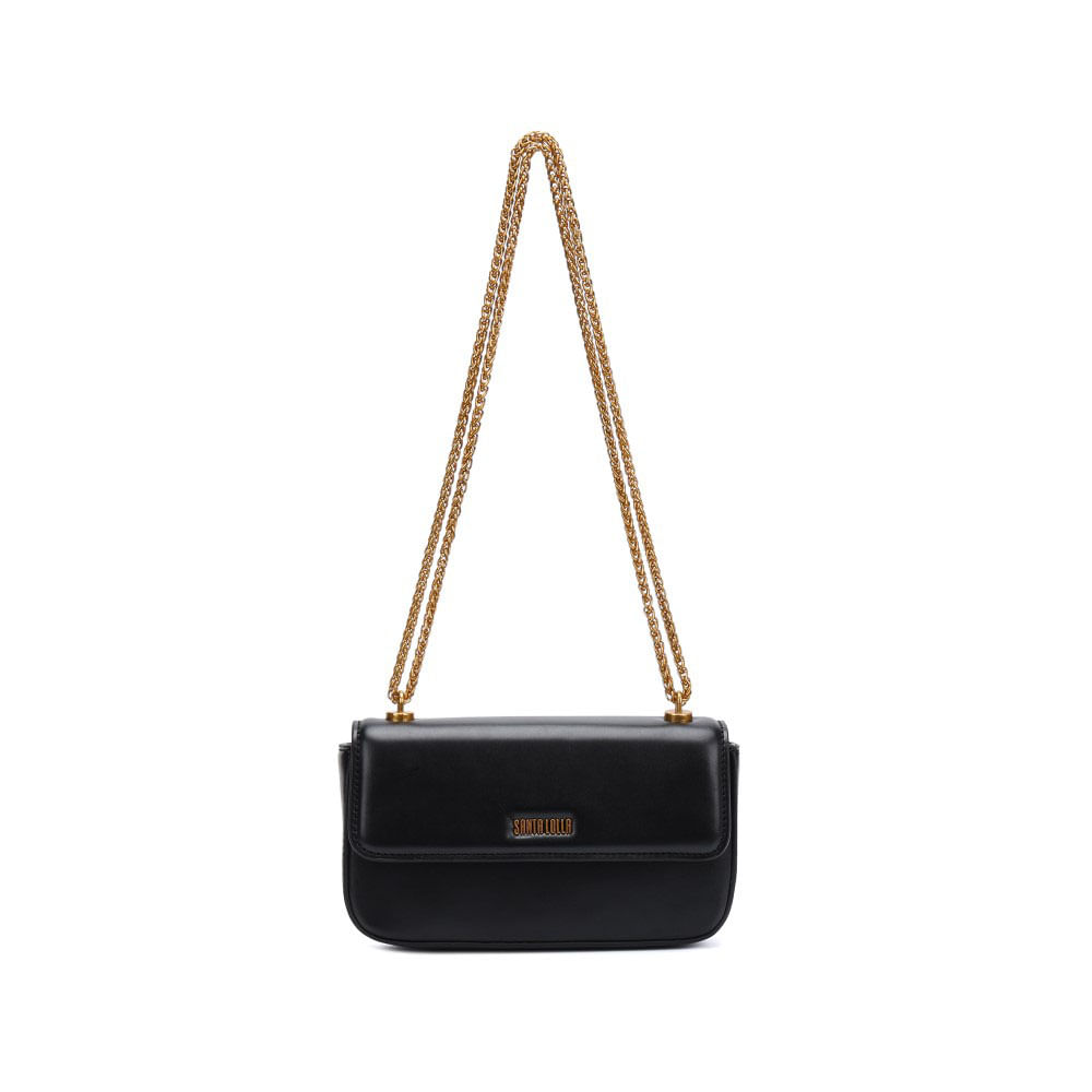 Bolsa Soft Preta Alça Transversal Corrente